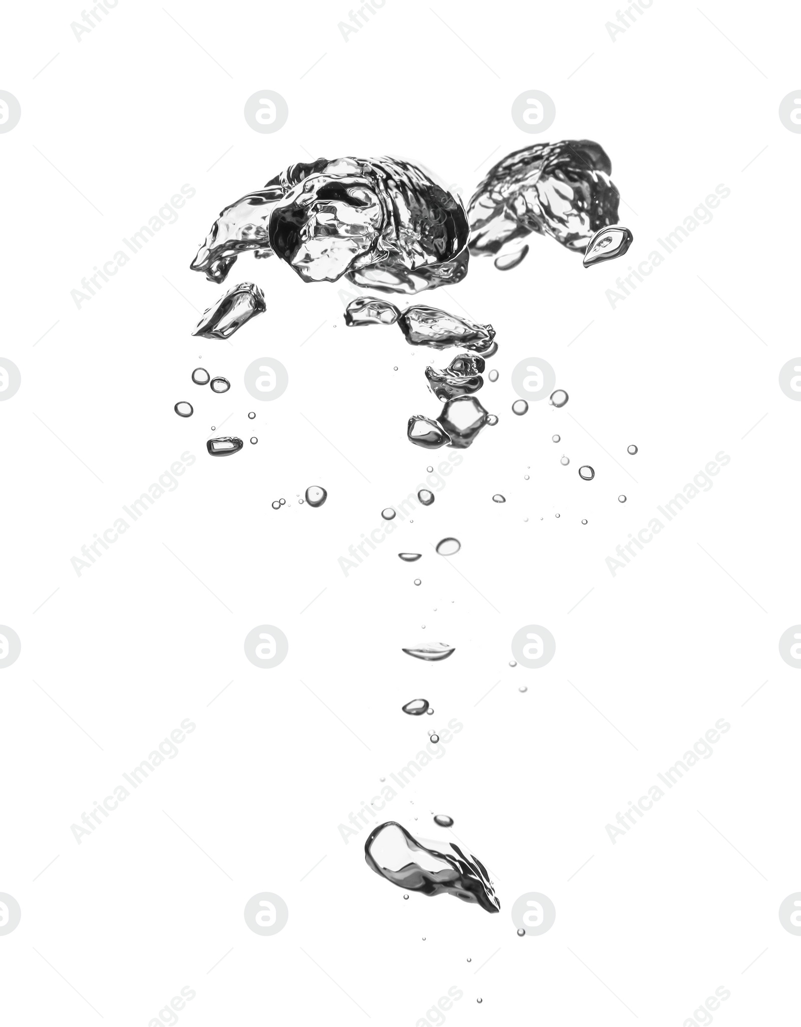 Photo of Air bubbles in water on white background