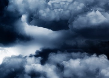 Beautiful view of sky covered with grey thunderclouds