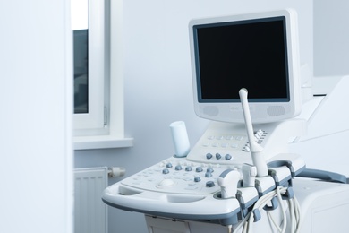 Photo of Modern ultrasound machine in office. Diagnostic technique