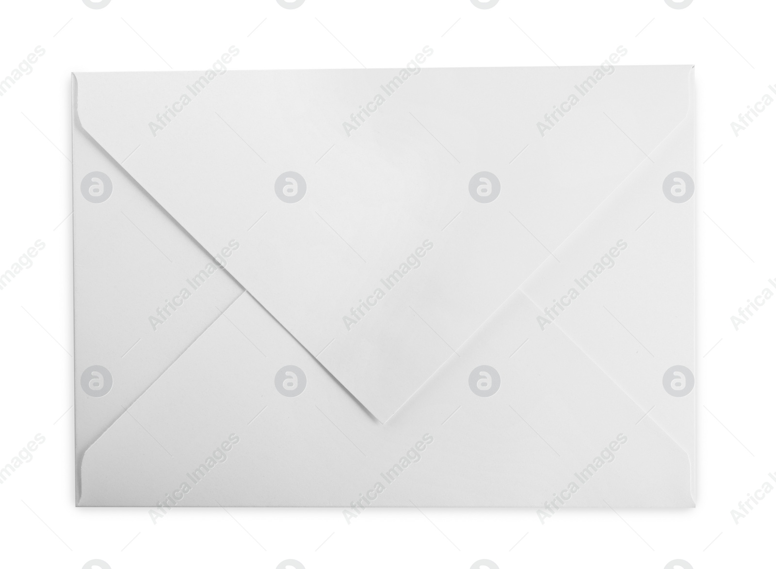 Photo of Closed paper letter envelope isolated on white, top view