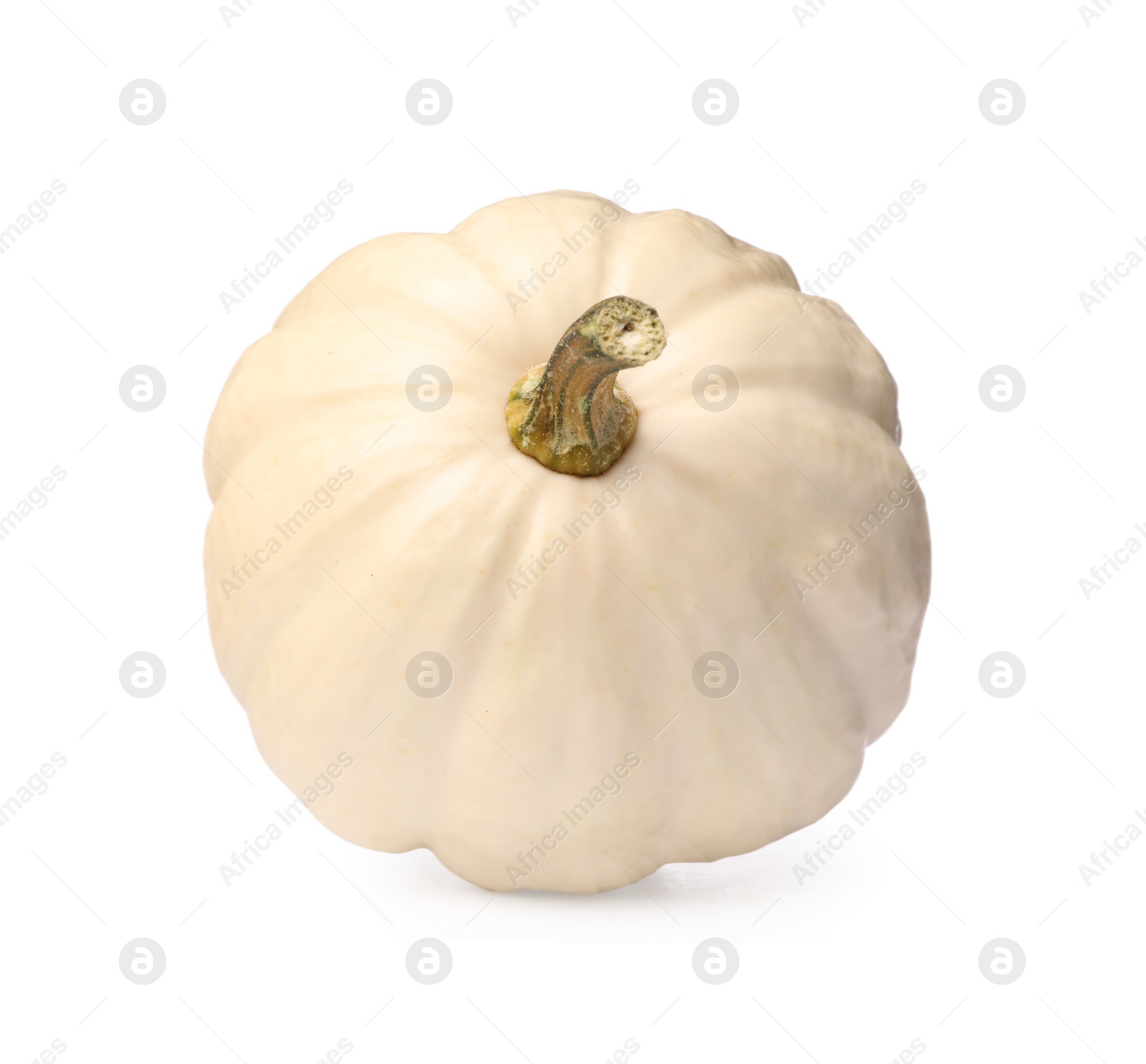 Photo of One ripe beige pumpkin isolated on white