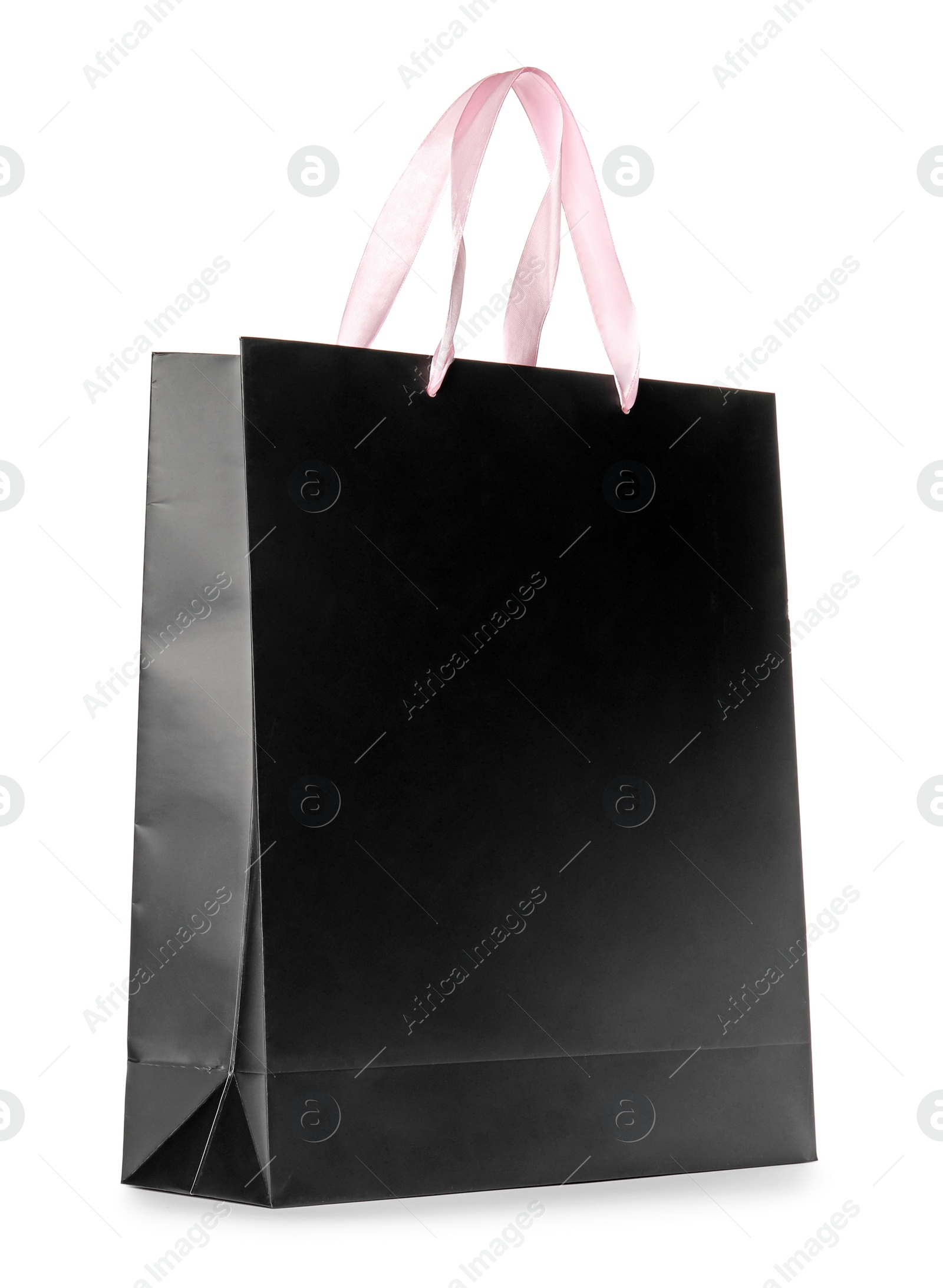 Photo of Paper shopping bag isolated on white. Mock up for design