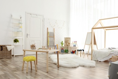 Photo of Modern child room interior setting. Idea for home design
