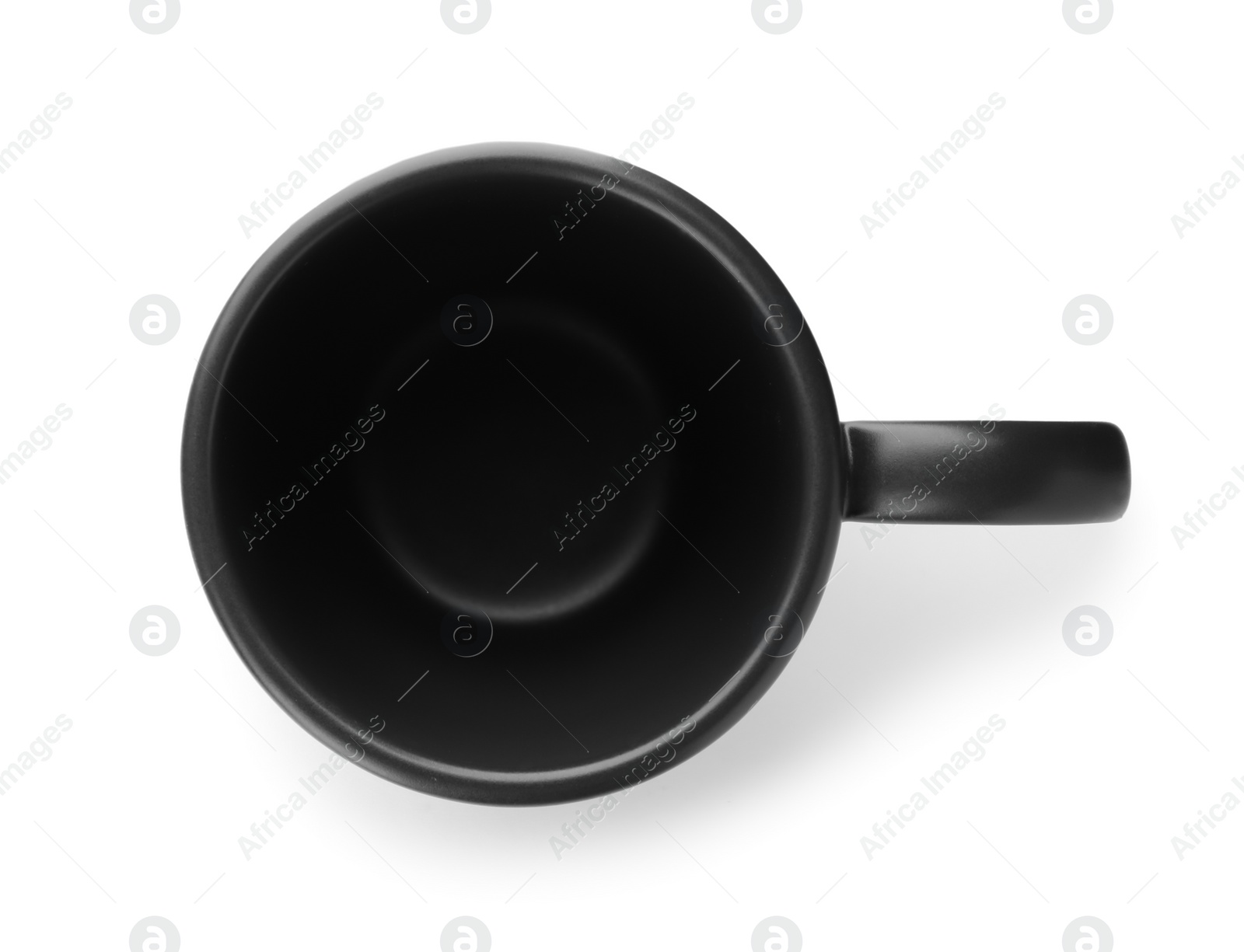 Photo of Empty black ceramic cup isolated on white