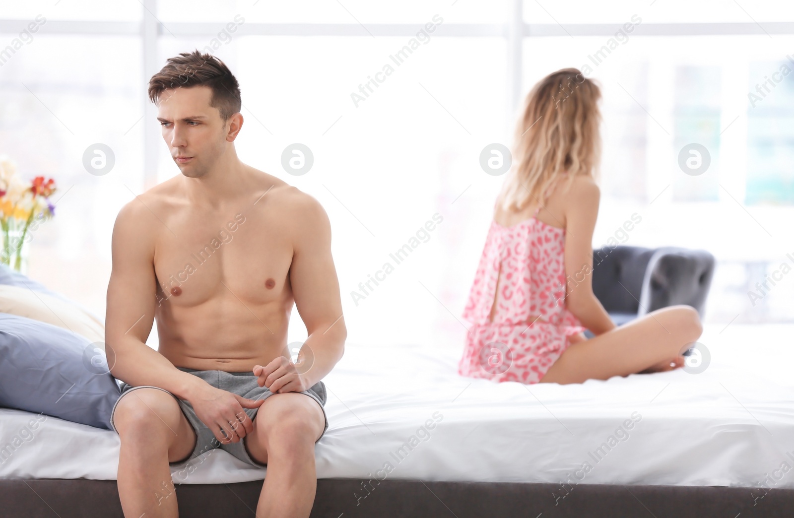 Photo of Young couple with relationship problem at home