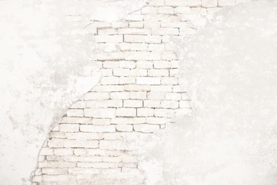 Image of Texture of old white brick wall as background