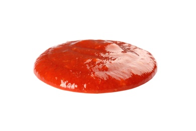Photo of Tasty tomato sauce blob isolated on white