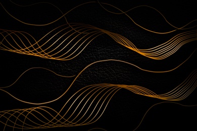 Image of Gold and black geometric ornament as background. Luxury pattern