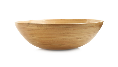 Photo of Beige bowl isolated on white. Cooking utensil