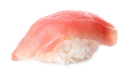 Photo of Delicious nigiri sushi with tuna isolated on white