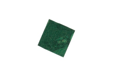 Photo of Piece of green confetti isolated on white