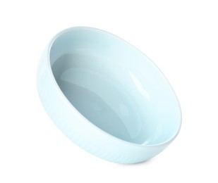 Clean light blue bowl isolated on white