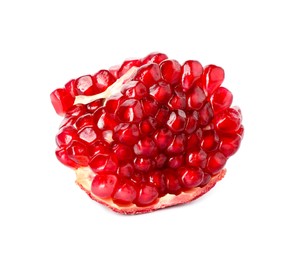 Photo of Fresh ripe pomegranate seeds isolated on white