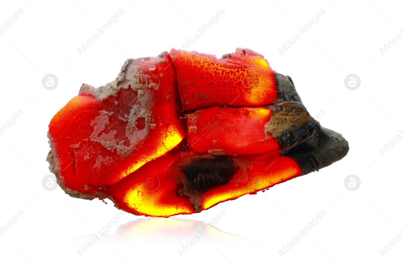 Photo of Piece of smoldering coal isolated on white