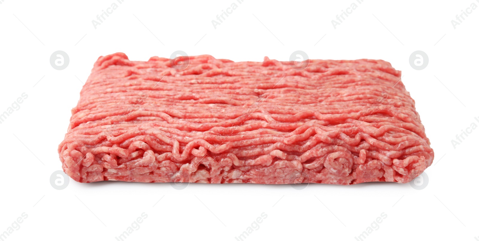 Photo of Fresh raw ground meat isolated on white