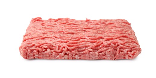 Fresh raw ground meat isolated on white
