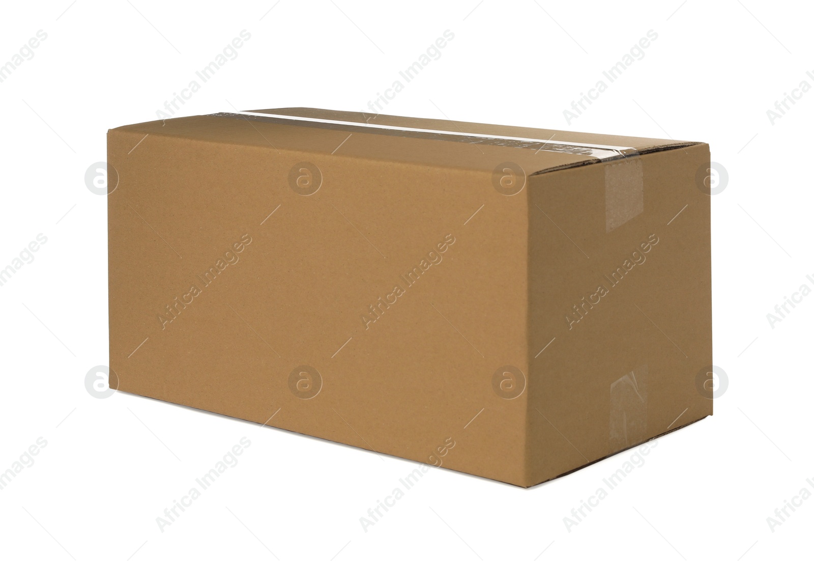 Photo of One closed cardboard box isolated on white. Delivery service