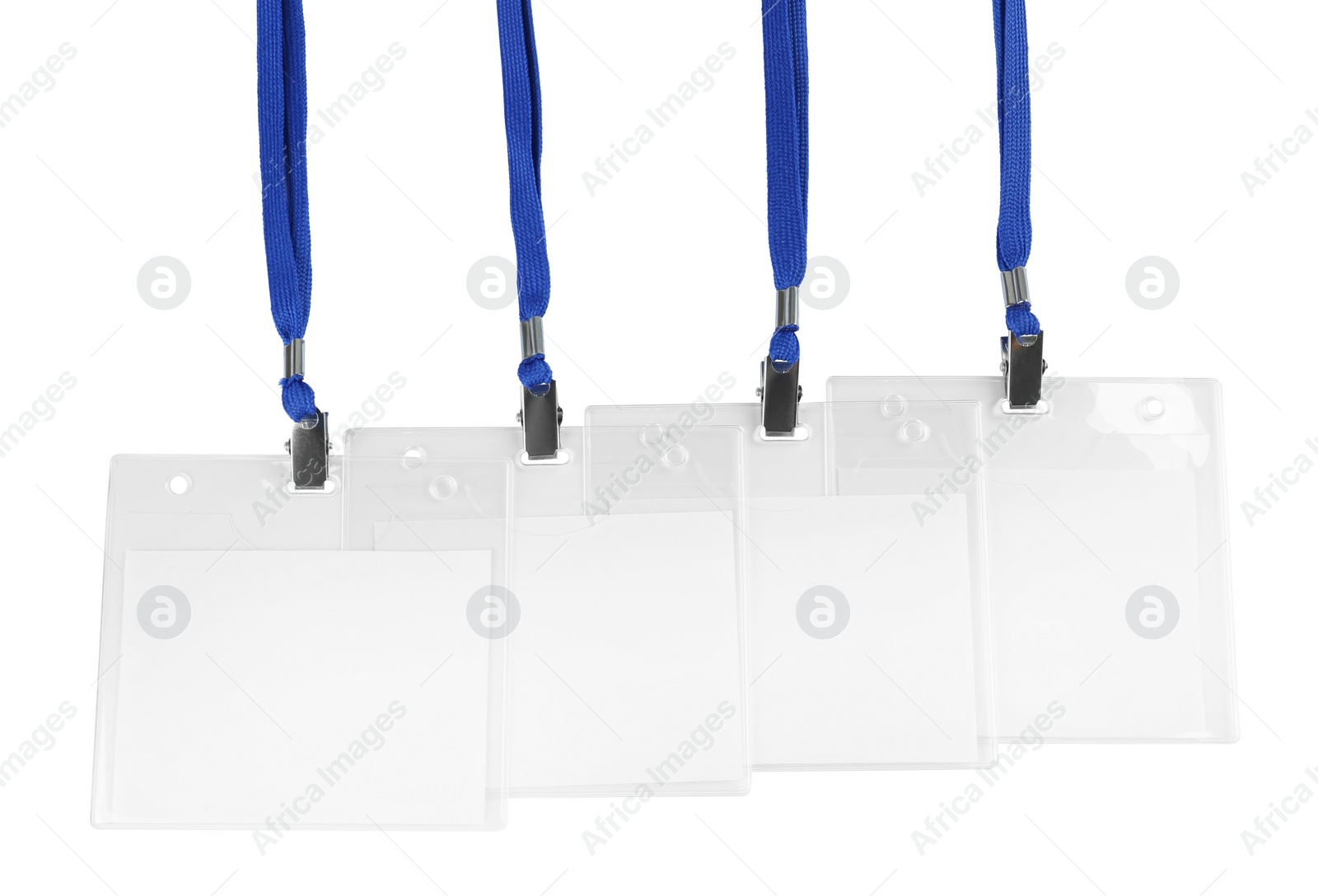 Photo of Blank badges on white background. Mockup for design