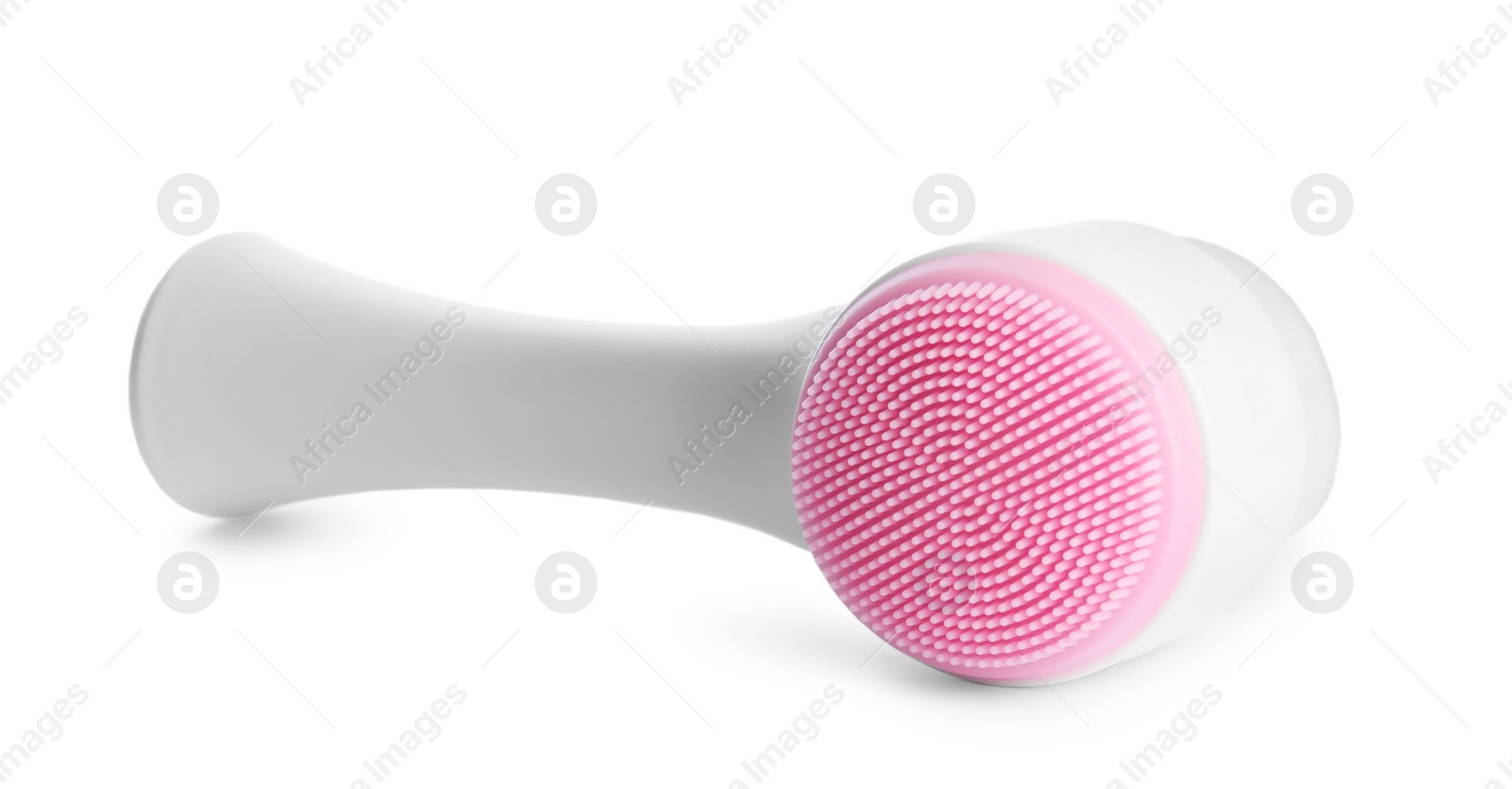Photo of Modern face cleansing brush isolated on white. Cosmetics tool