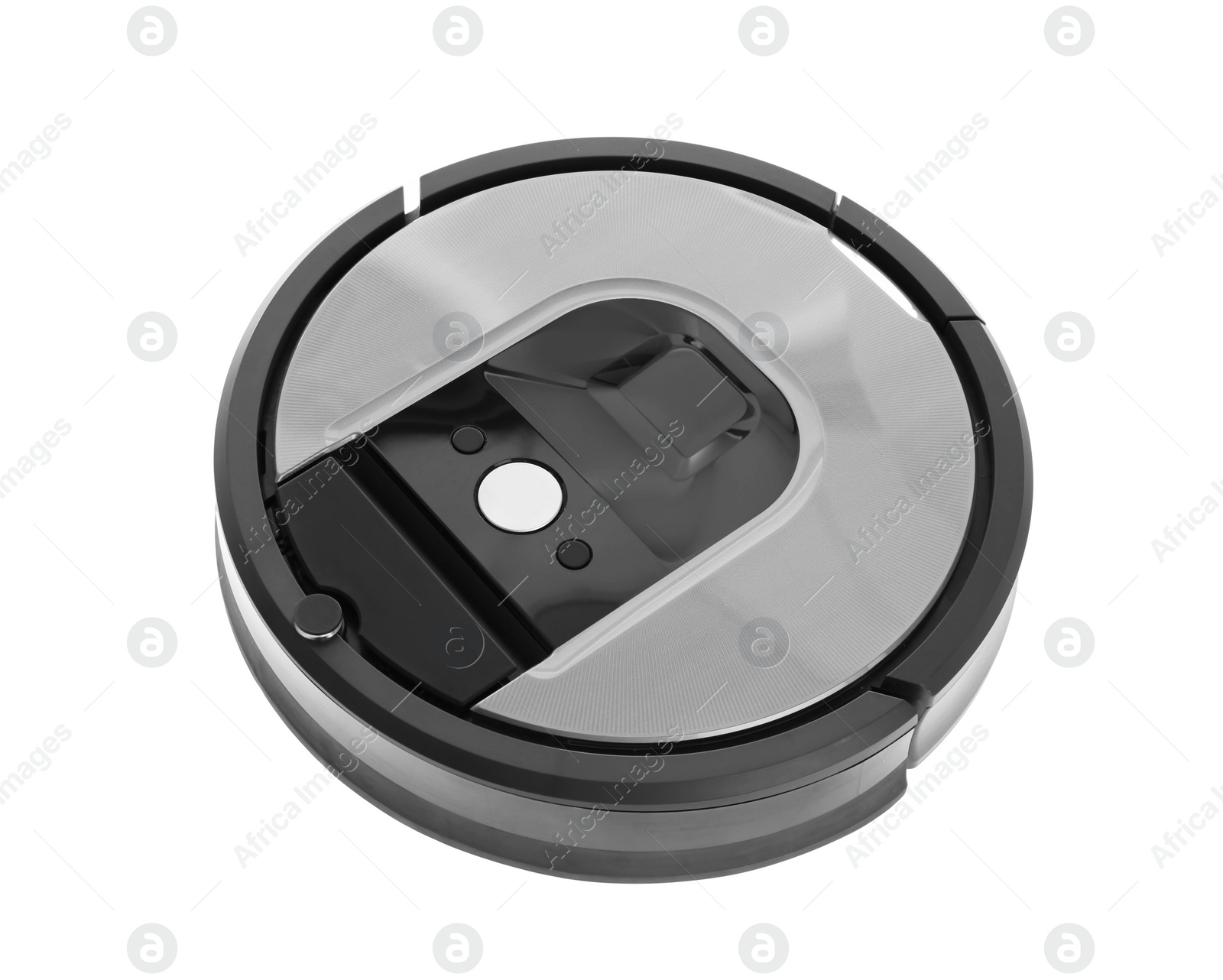 Photo of Modern robotic vacuum cleaner isolated on white