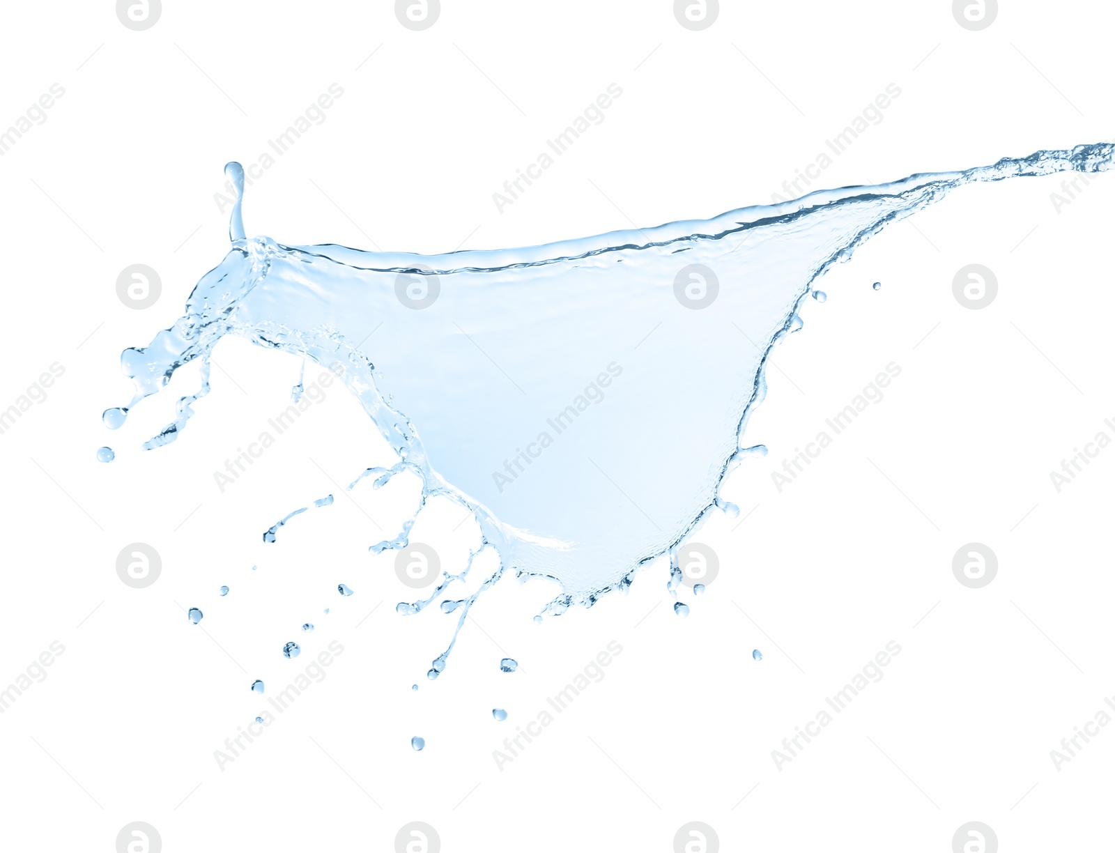 Photo of Splash of clear water on white background