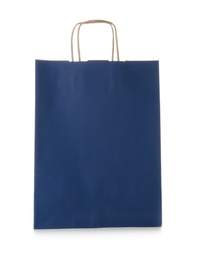 Photo of Mockup of paper shopping bag on white background