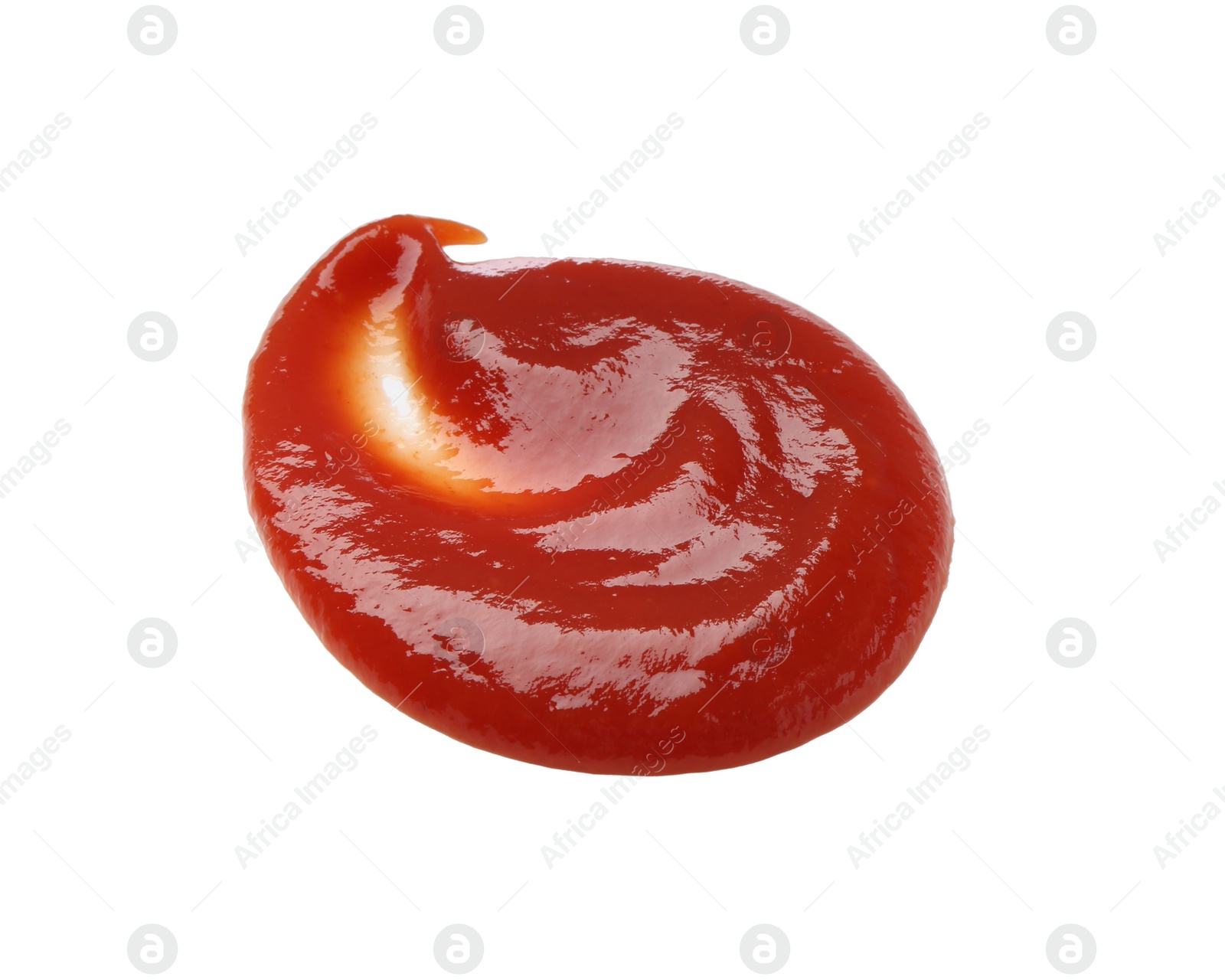 Photo of Tasty ketchup isolated on white. Tomato sauce