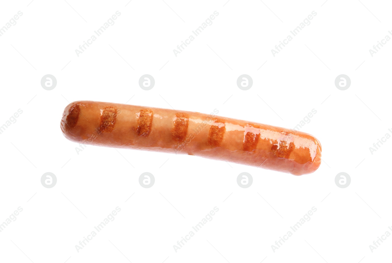 Photo of Tasty fresh grilled sausage isolated on white