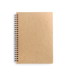 One notebook isolated on white, top view