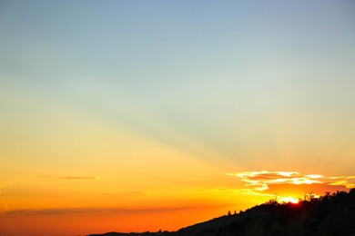 Picturesque view of beautiful sunset at seaside