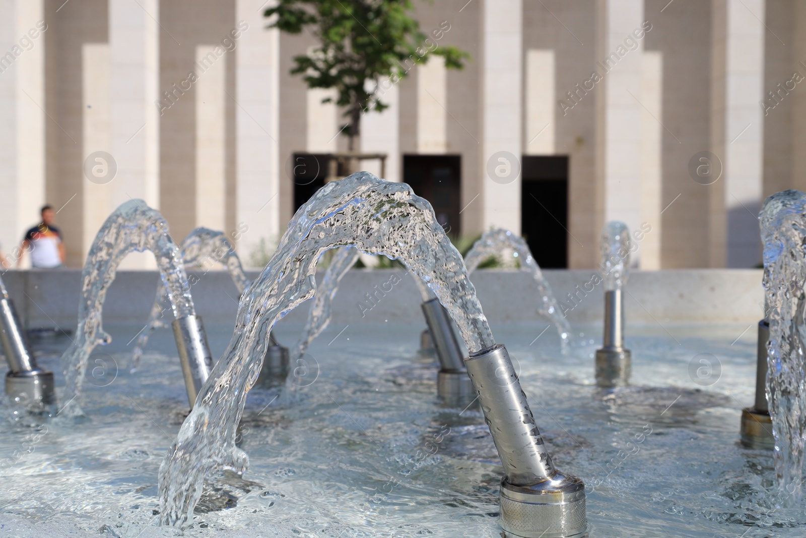 Photo of View of beautiful city fountain outdoors, closeup