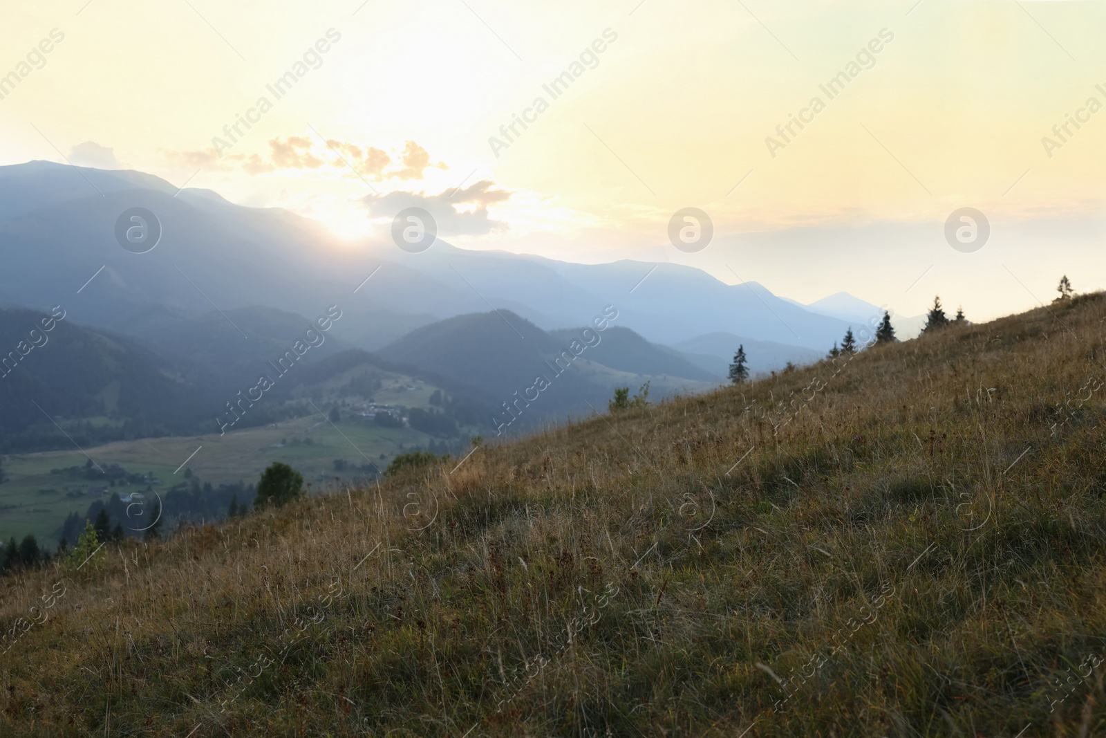 Photo of Picturesque view of mountain landscape in morning