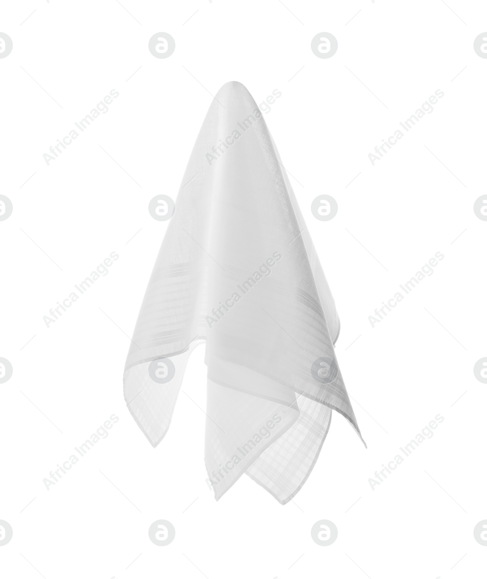 Photo of New handkerchief isolated on white. Stylish accessory