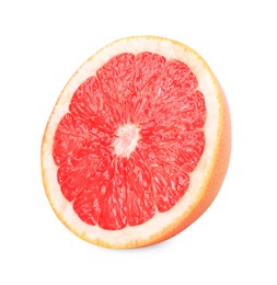 Photo of Citrus fruit. Half of fresh grapefruit isolated on white