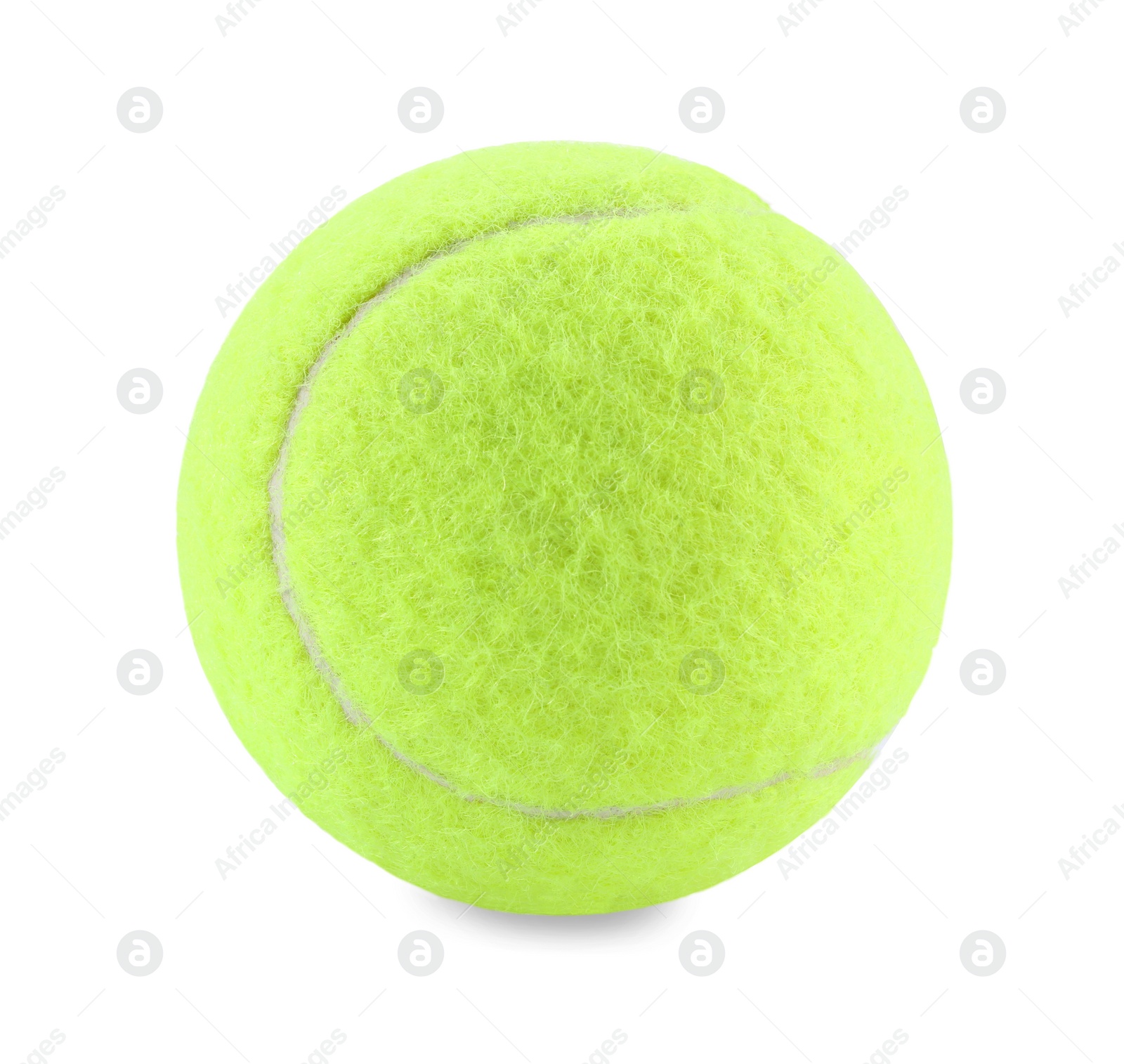 Photo of One tennis ball isolated on white. Sport equipment