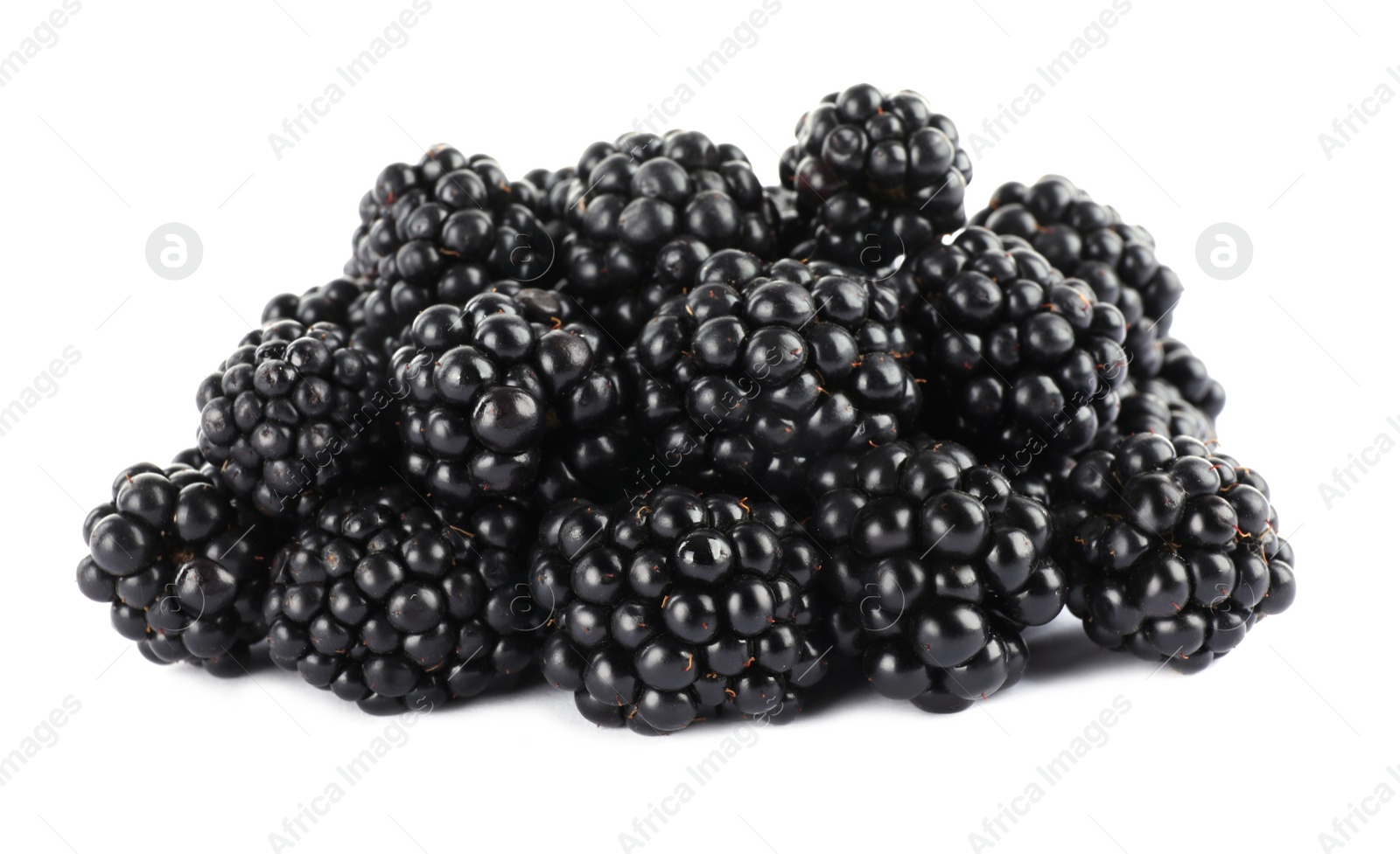 Photo of Beautiful tasty ripe blackberries on white background