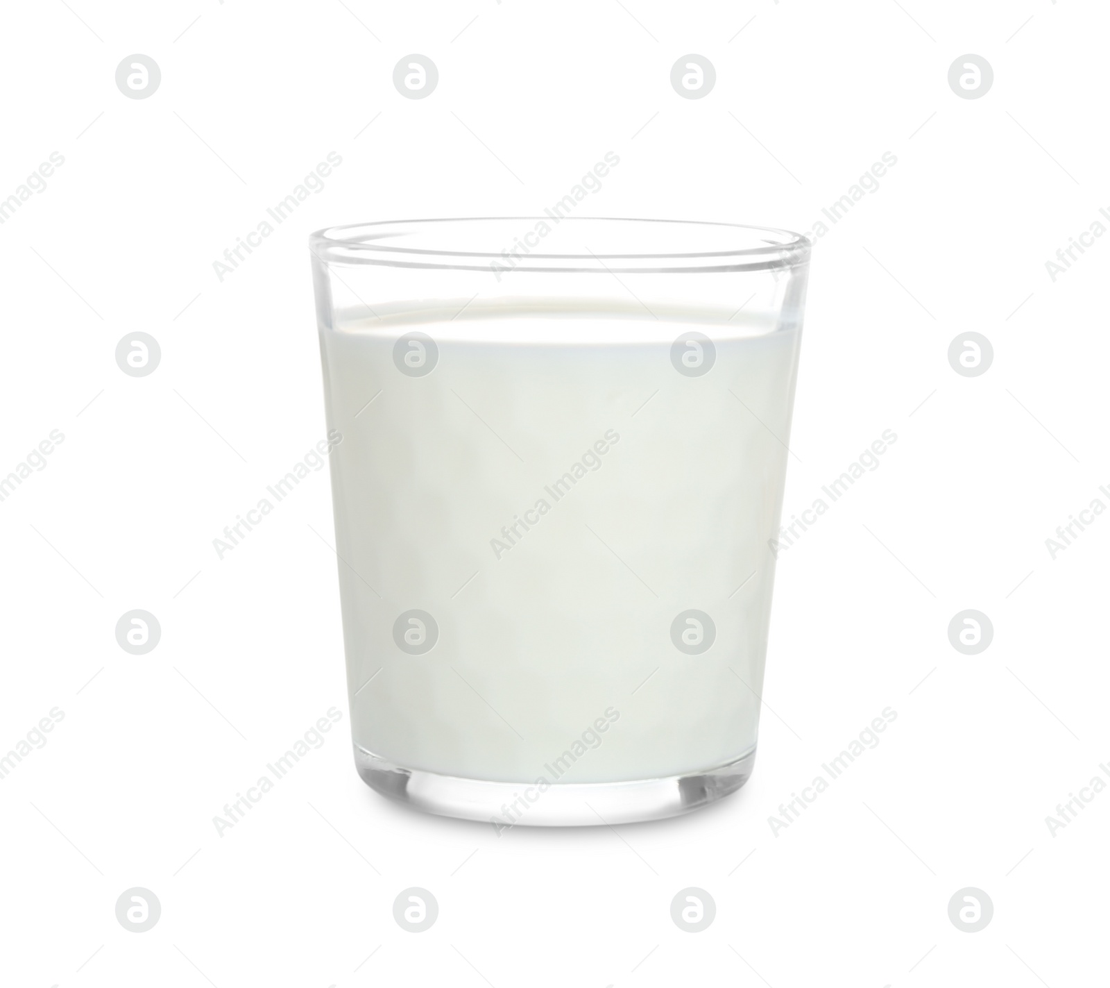 Photo of Glass of milk isolated on white. Fresh dairy product
