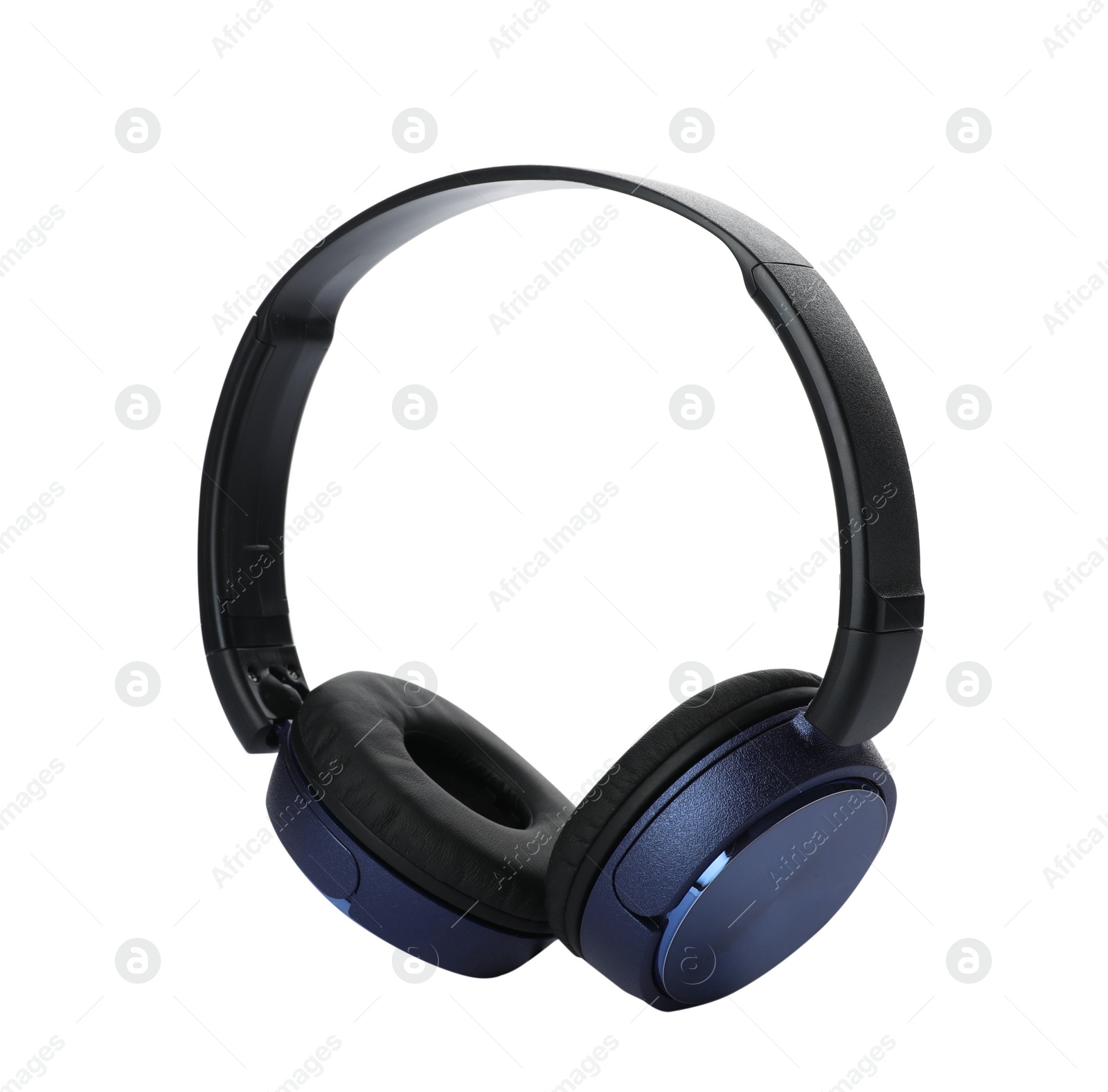 Photo of Stylish modern headphones with earmuffs on white background