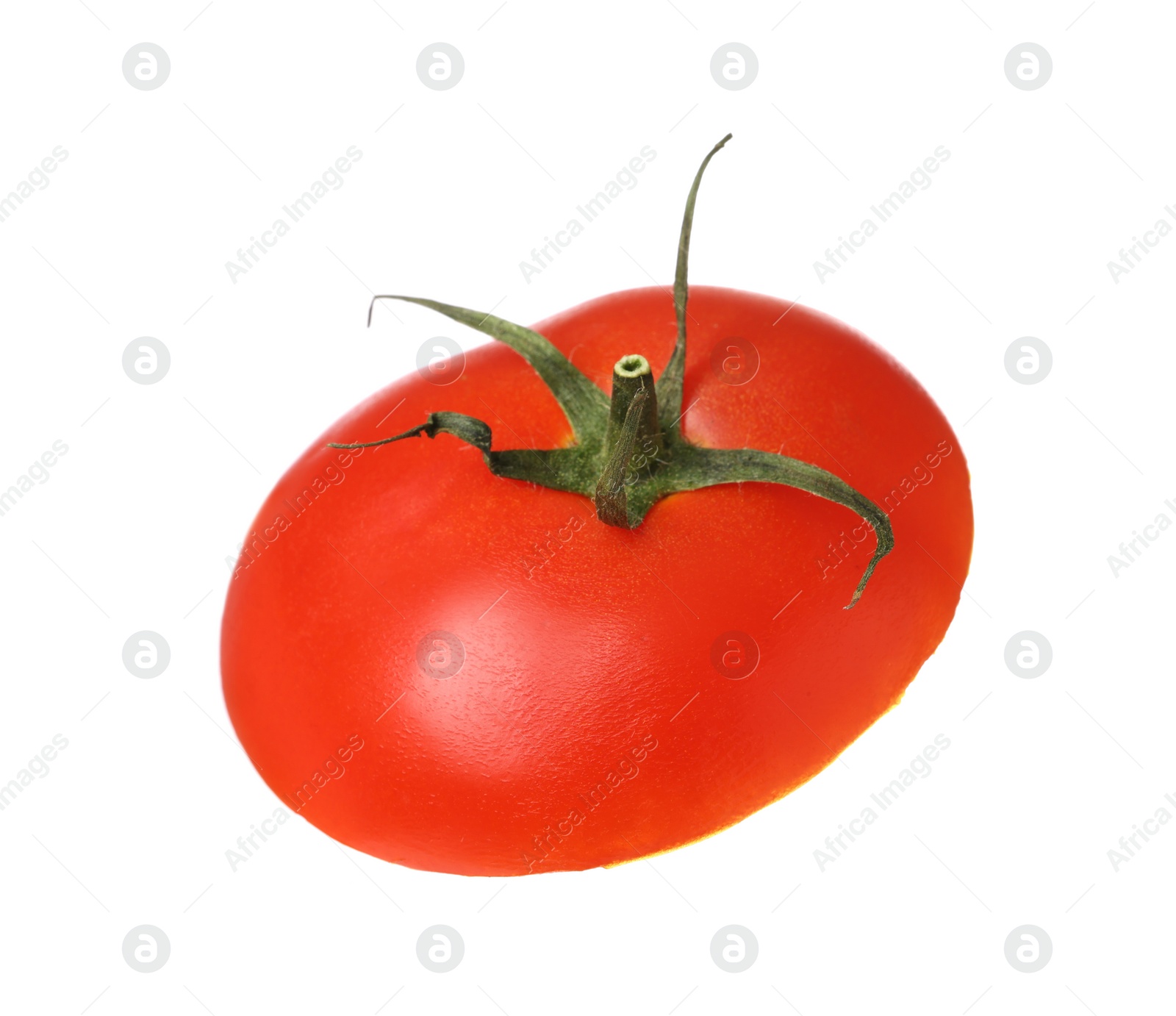 Photo of Slice of fresh ripe tomato isolated on white