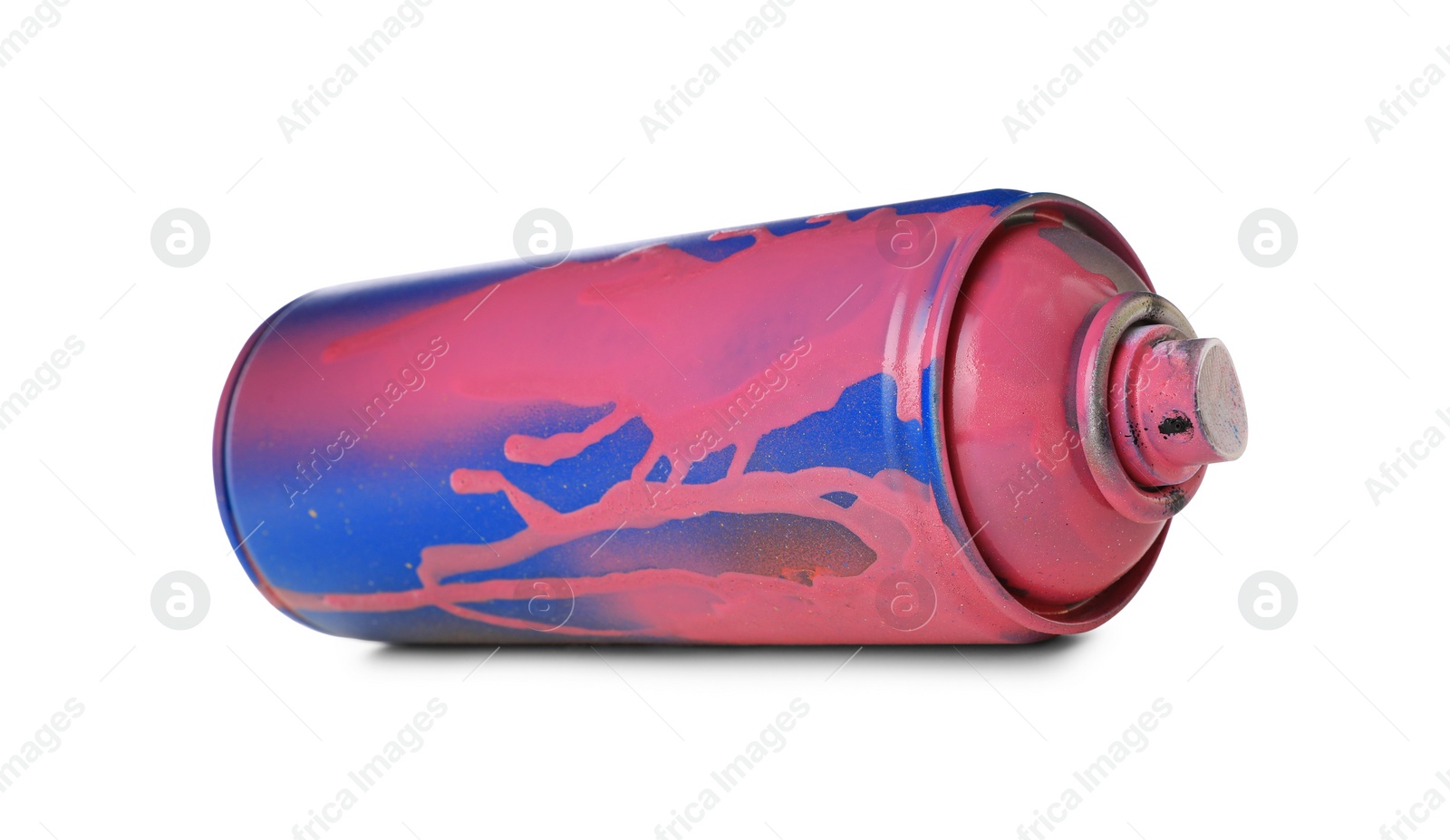 Photo of Used can of spray paint isolated on white. Graffiti supply