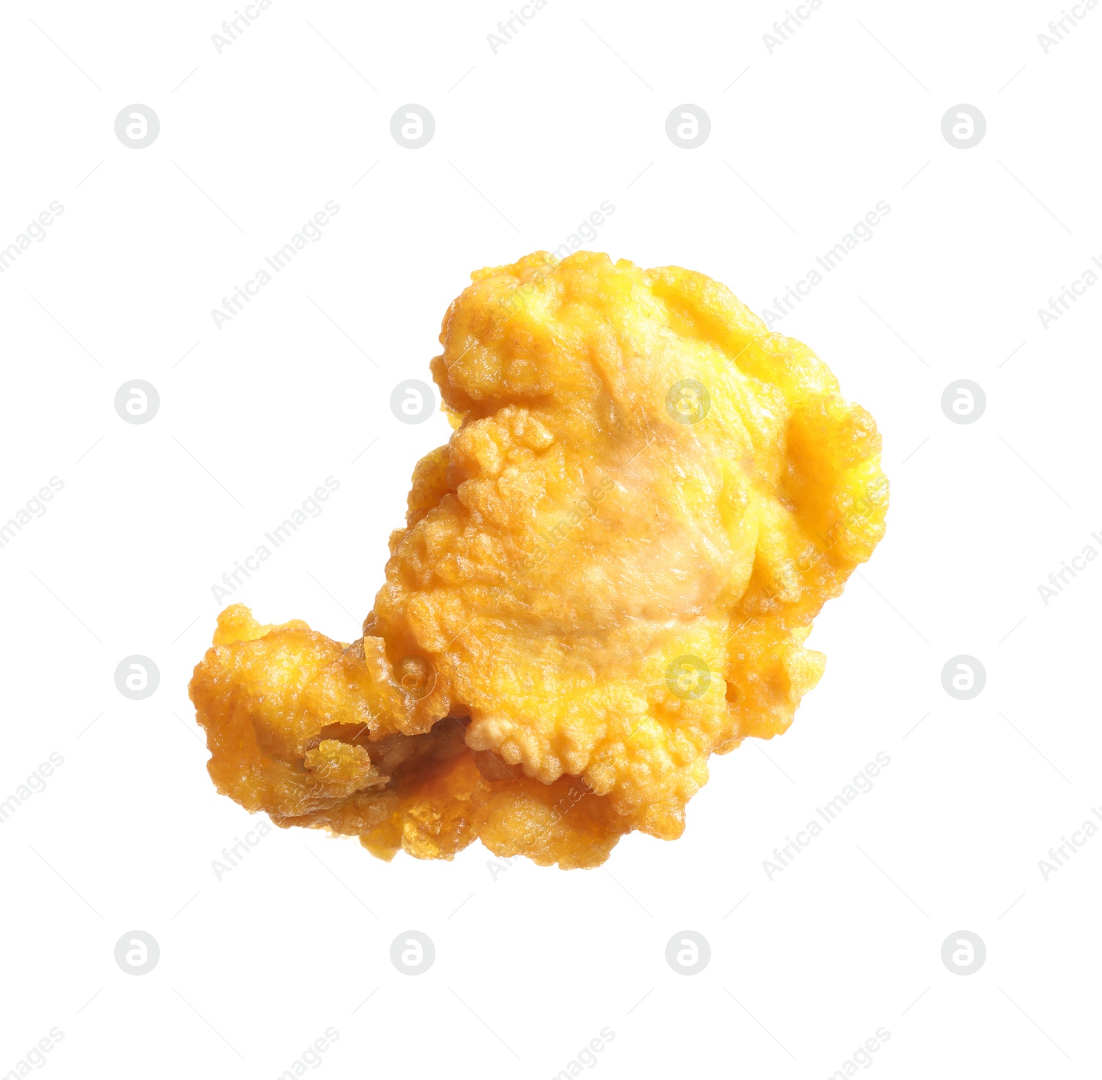 Photo of Tasty deep fried chicken piece isolated on white