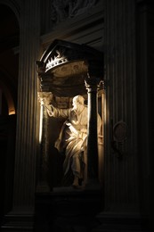 ROME, ITALY - FEBRUARY 2, 2024: Statue of Saint Thomas in Basilica of St. John Lateran