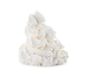 Photo of Whipped cream swirl isolated on white background