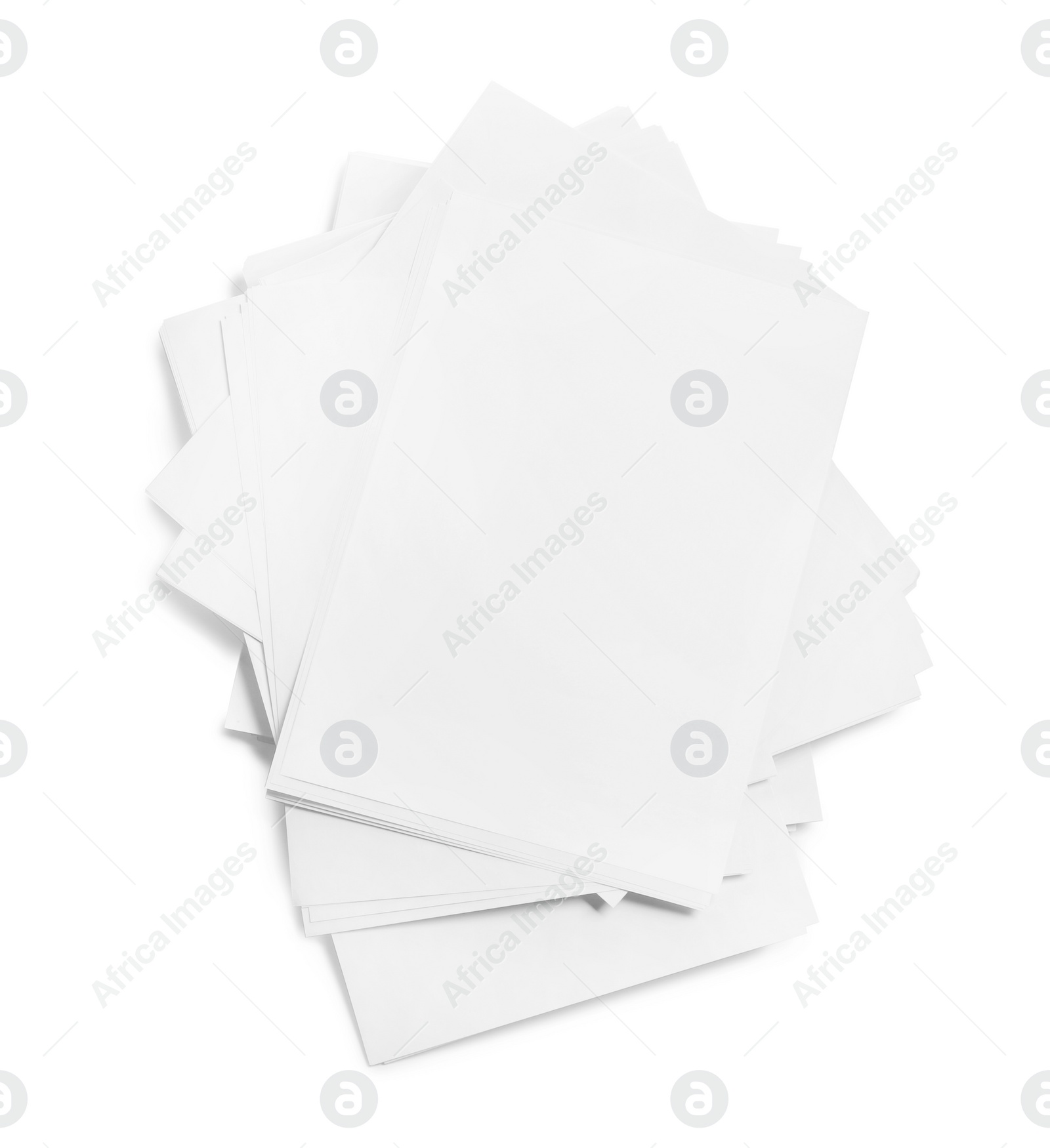 Photo of Stacks of paper sheets on white background