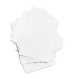 Stacks of paper sheets on white background