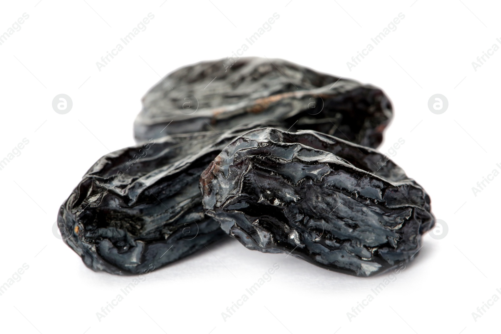 Photo of Tasty raisins on white background. Healthy dried fruit