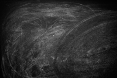 Chalk rubbed out on blackboard as background. Space for text