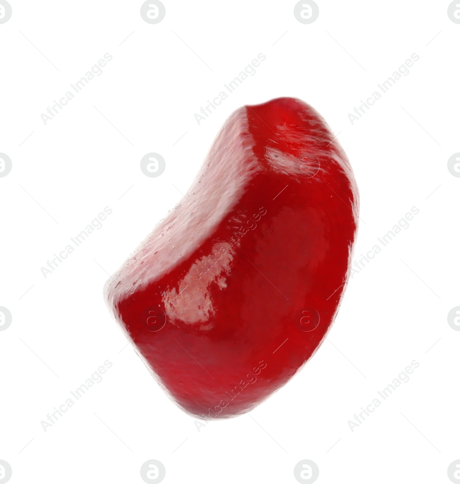 Photo of Juicy ripe pomegranate seed on white background