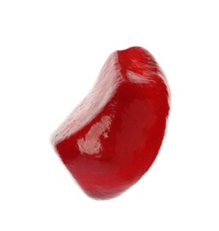 Photo of Juicy ripe pomegranate seed on white background