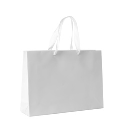 Paper shopping bag isolated on white. Mock up for design